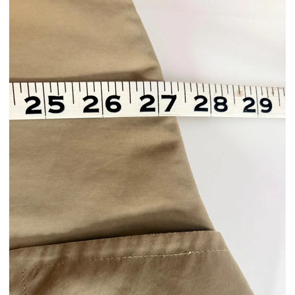 Vtg Nautica Mens XL Khaki Tan Full Zip Windbreaker Jacket Harrington Plaid Lined